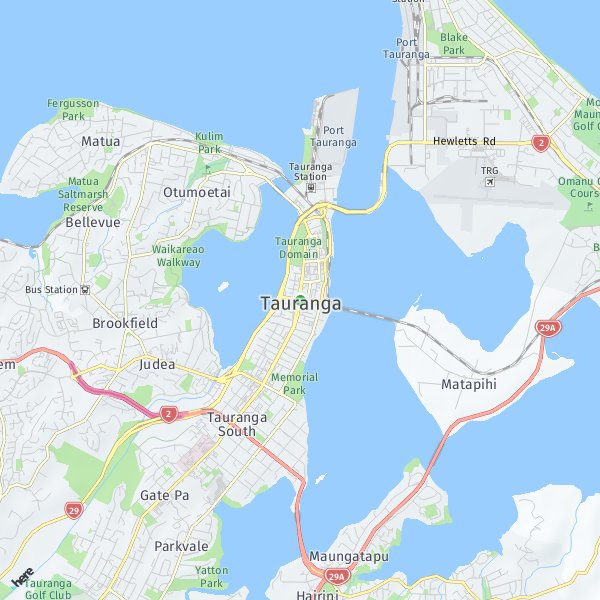 HERE Map of Tauranga, New Zealand